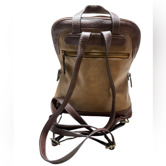 b.o.c. Brown Backpack Western Stitch Detail - Picture 2 of 4